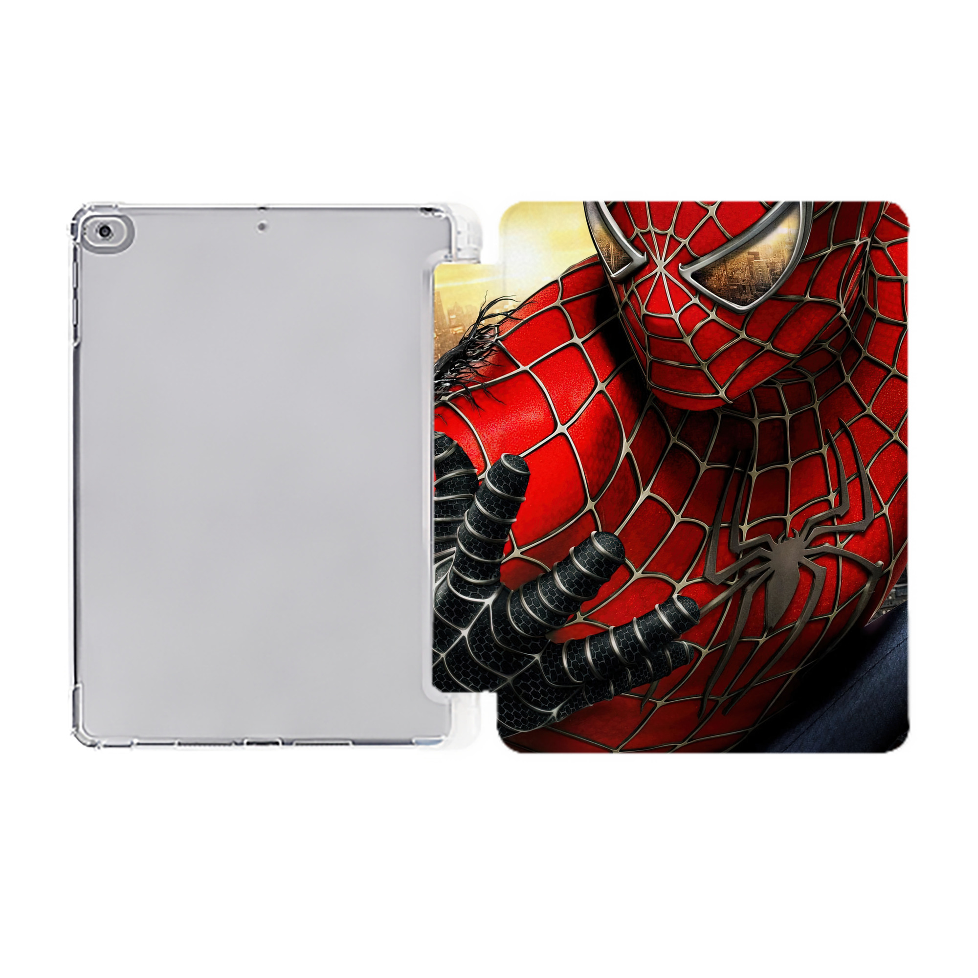 （画像用） Spider Man スパイダーマン IPad ケース ペン収納付き 三つ折りスタンド PUレザー×シリコン 対応機種9.5/10.5/10.9インチ